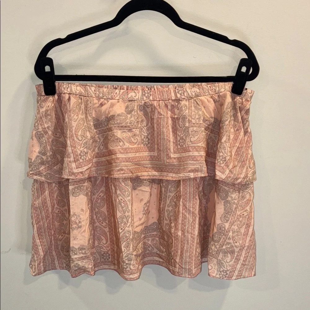 Universal Thread Peach Paisley Mini Skirt Set Size Large